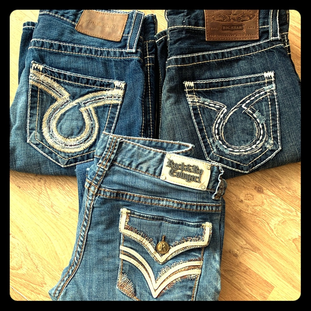 2 pairs Big Star 1 pair Rick&roll cowgirl